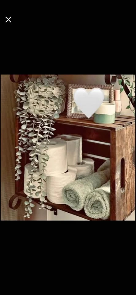 Custom stained wooden crate shelves