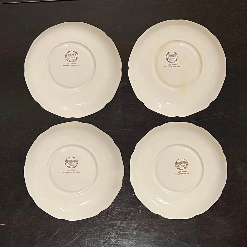 Vintage Dominion China set of 4 Briar Rose Saucers - photo 2