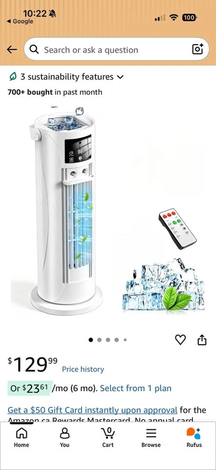 BNIB 3-In-1 Portable Air Cooler and Humidifier - photo 3