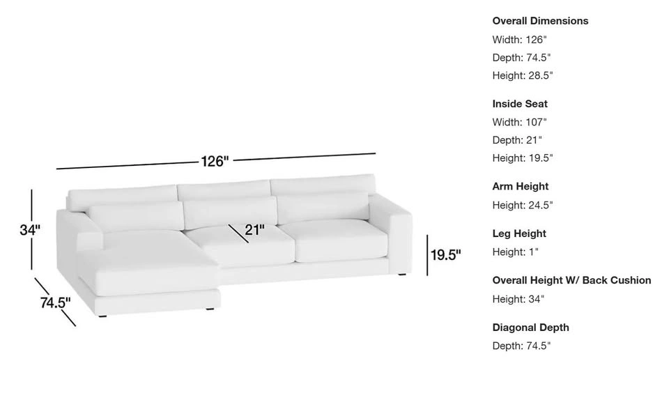 Crate & Barrel Sectional Sofa - photo 5