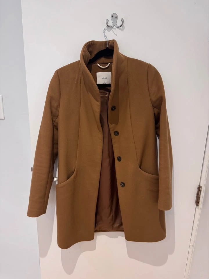 Aritzia Wilfred Cocoon Coat in camel brown, size XS - photo 3