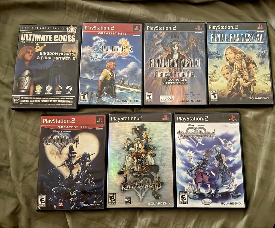 Final Fantasy, Kingdom Hearts with cheat codes PS2 lot