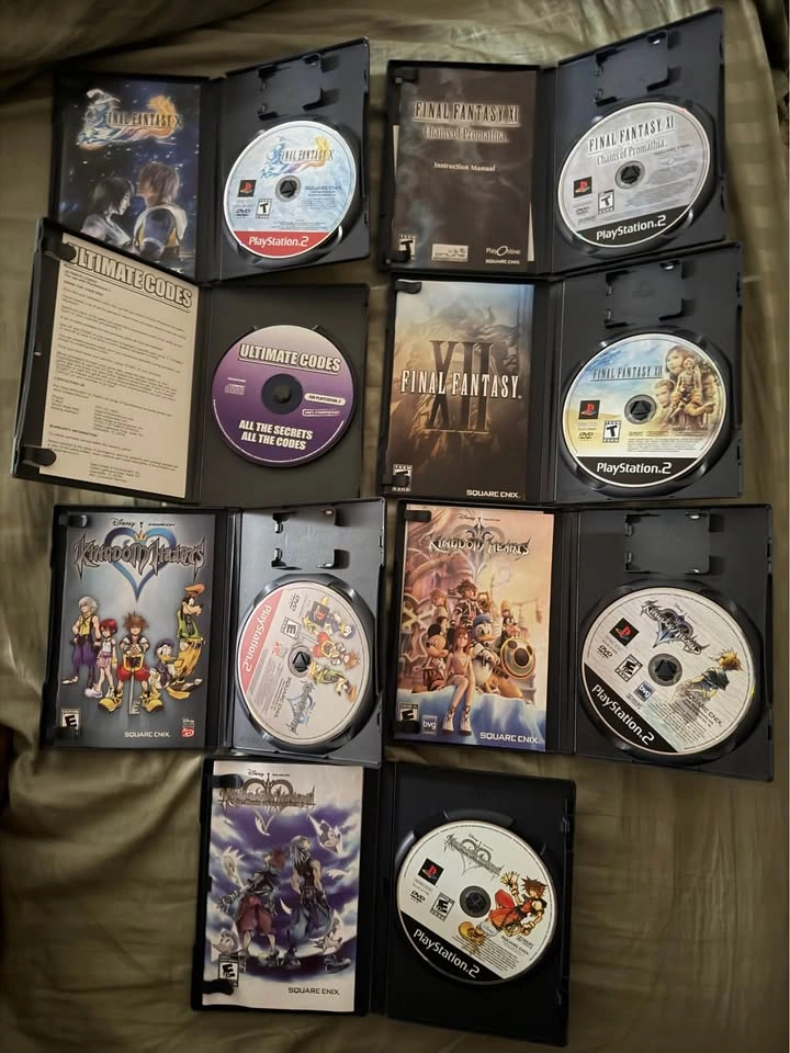 Final Fantasy, Kingdom Hearts with cheat codes PS2 lot - photo 3