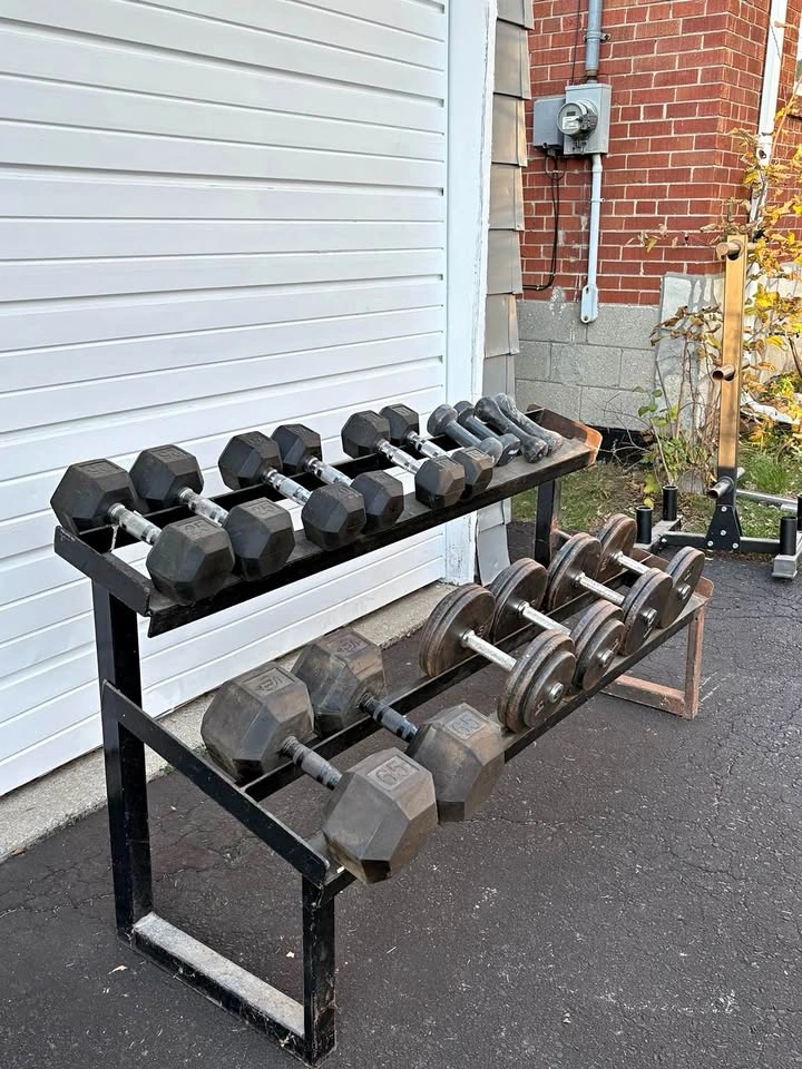 Complete Dumbbell Set with Heavy-Duty Rack – $500