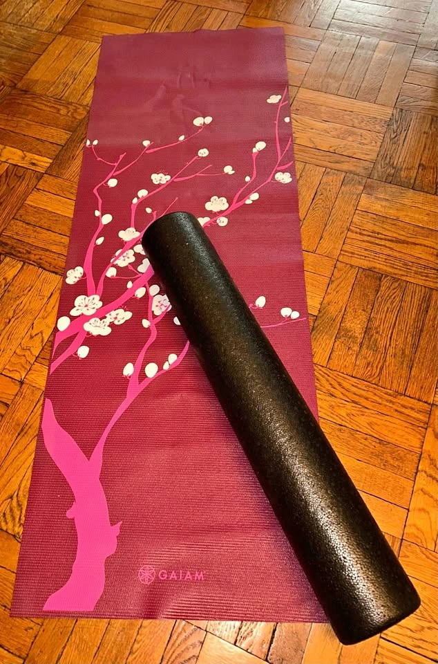 Gaiam Yoga Mat and Long Foam Roller