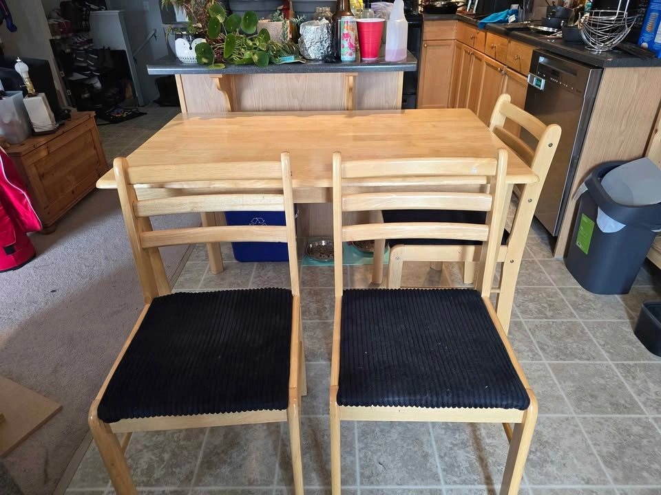 Wooden Dining Table w/ 3 Chairs (measurements in ad) - photo 2
