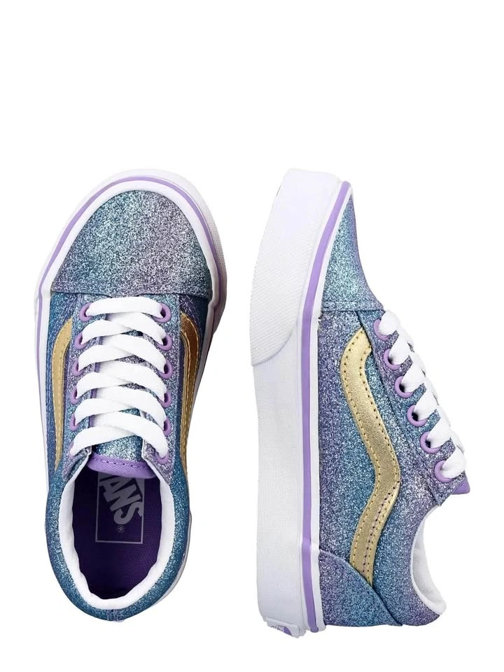 Kids Old Skool Vans Ombre glitter shoes size 5.5