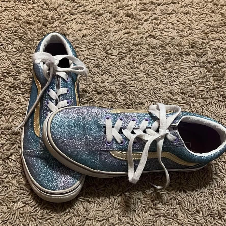 Kids Old Skool Vans Ombre glitter shoes size 5.5 - photo 2