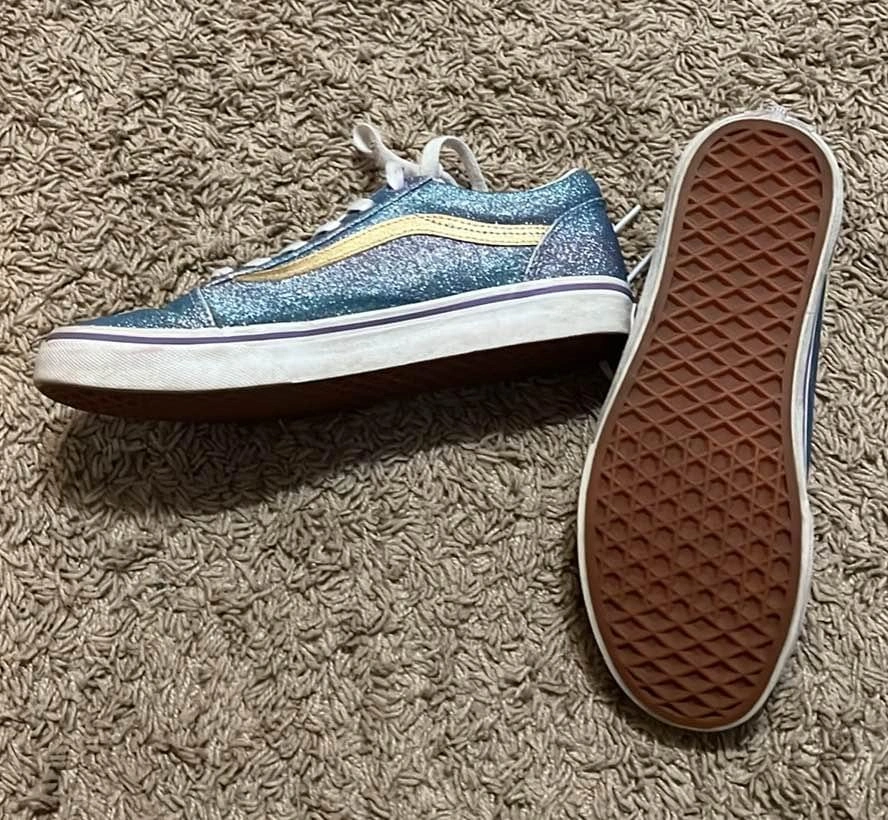 Kids Old Skool Vans Ombre glitter shoes size 5.5 - photo 3