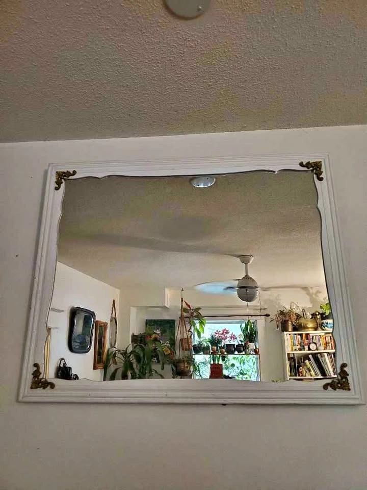 Large vintage wood Frame Wall Mirror