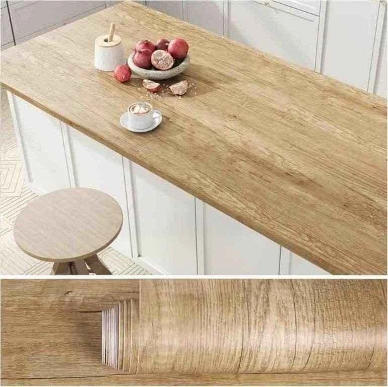 4 ROLLS – VEELIKE Thick Rustic Oak Wood Contact Paper - photo 2