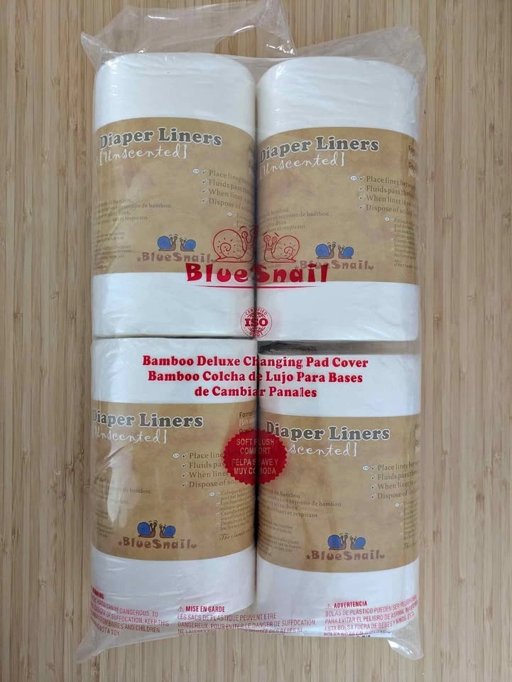 BlueSnail Bamboo Disposable Diaper Liners – 4 Rolls