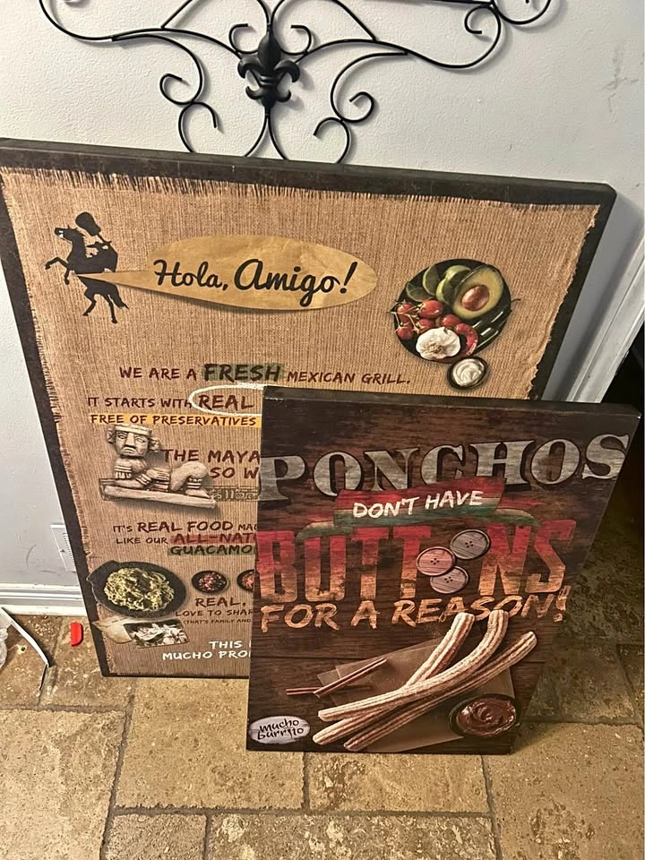 Mucho Burrito Canvas Wall Art Signs