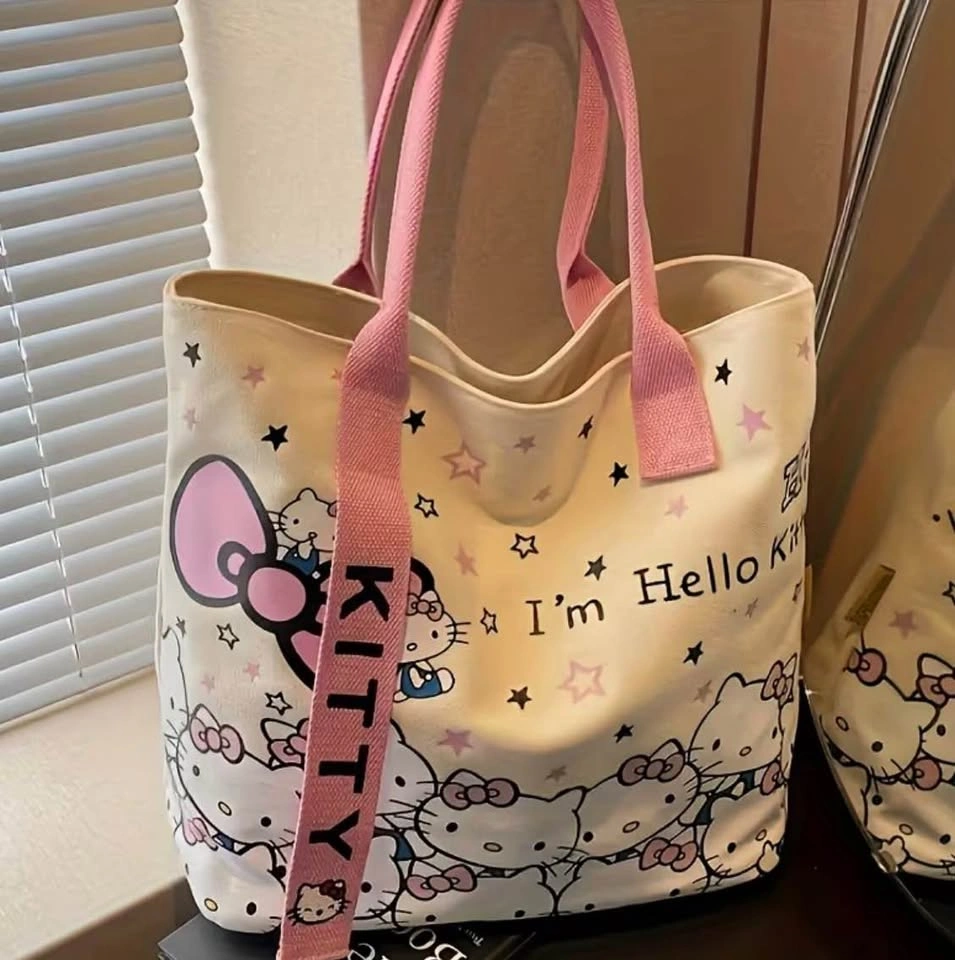 Hello Kitty Canvas Tote Bag and Pink Striped Pajama Set - photo 4