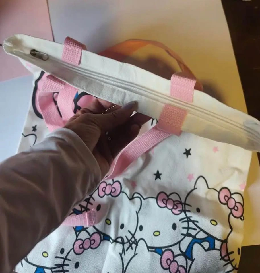 Hello Kitty Canvas Tote Bag and Pink Striped Pajama Set - photo 5