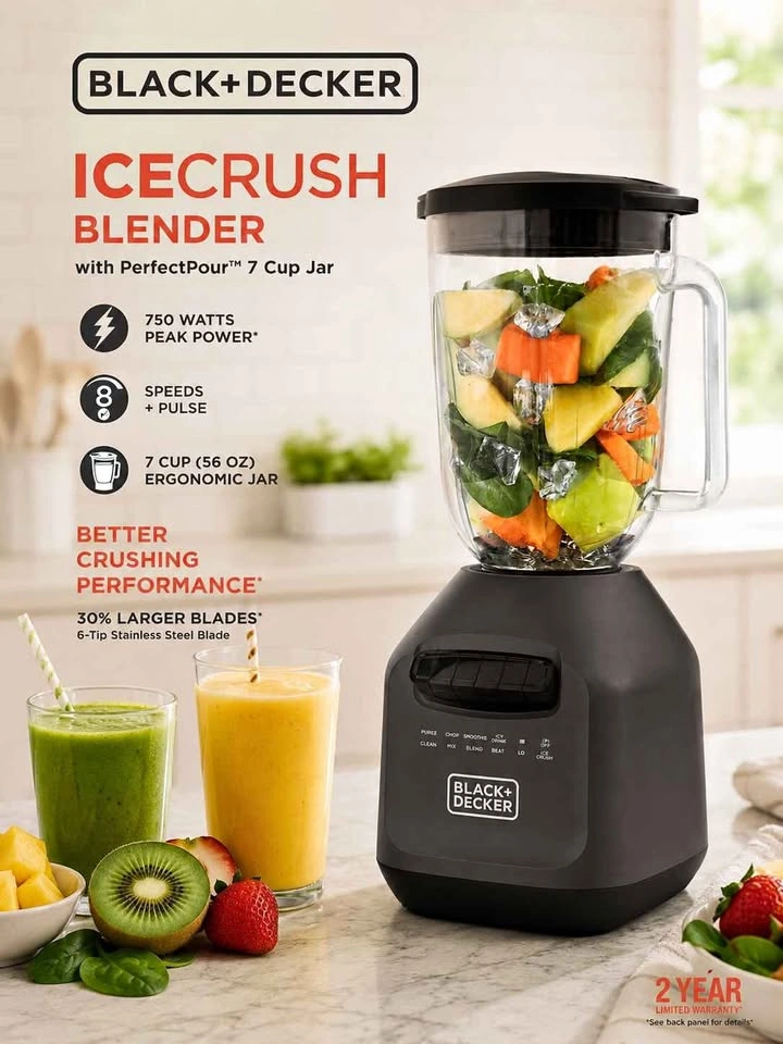 BLACK+DECKER Ice Crush Blender – Brand New in Box