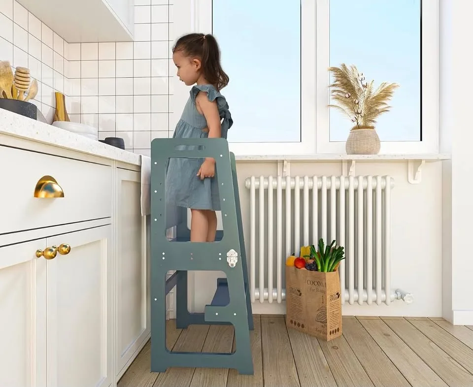 Orig $179 NEW Avenlur 4-in-1 Montessori Kitchen Tower/Desk/Stool image indicator(7)