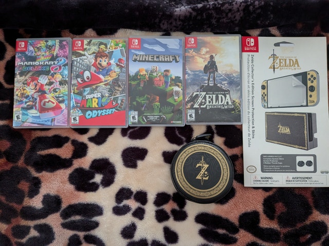 Nintendo Switch Games and Zelda Accessory Bundle