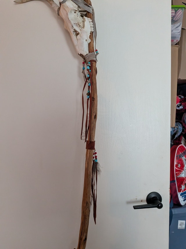 Handcrafted Deer Skull Walking Stick - photo 2
