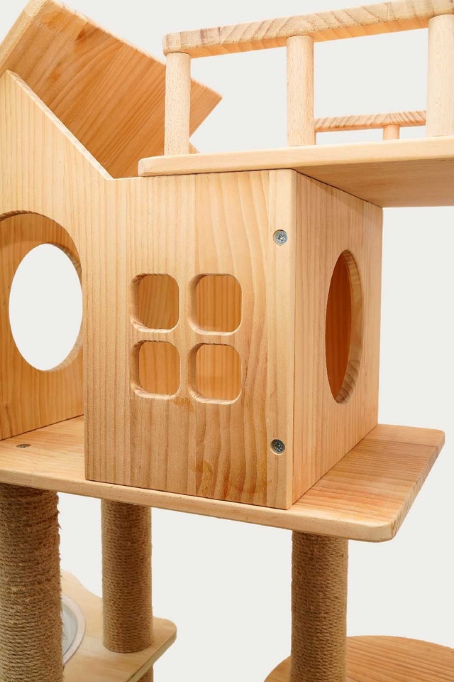 Solid Wood Cat Tree 180cm x 106cm - photo 2