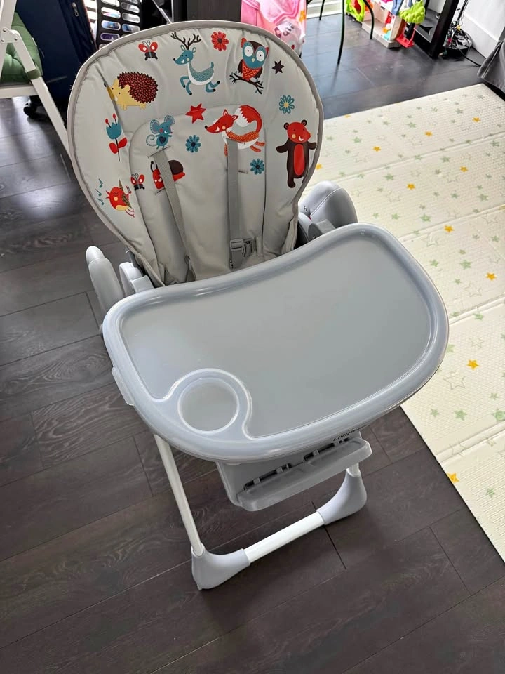 Living Basics High Chair with Forest Animal Pattern