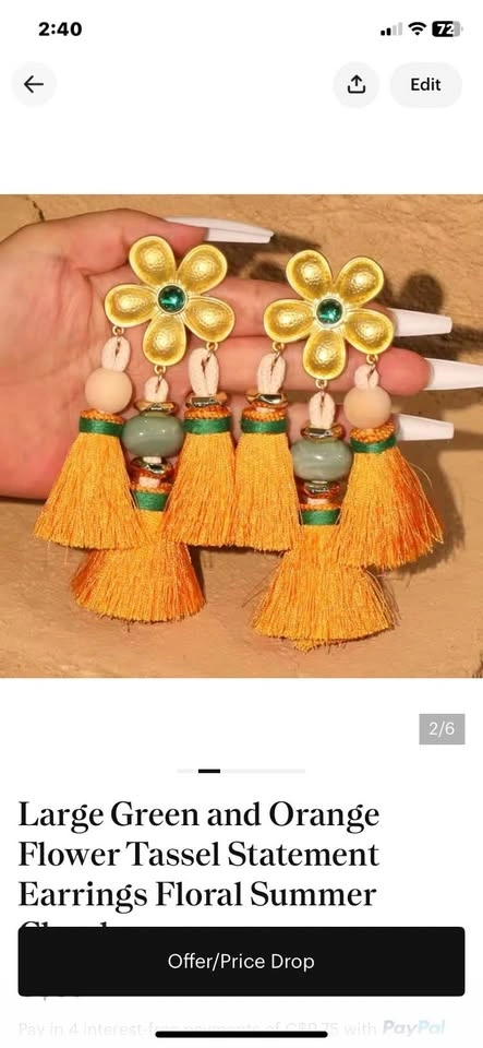Large Long Chunky Statement Earrings Summer - photo 4