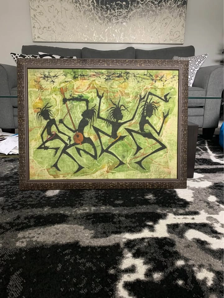 Vintage Kenyan African Batik Framed Wall Art - photo 2
