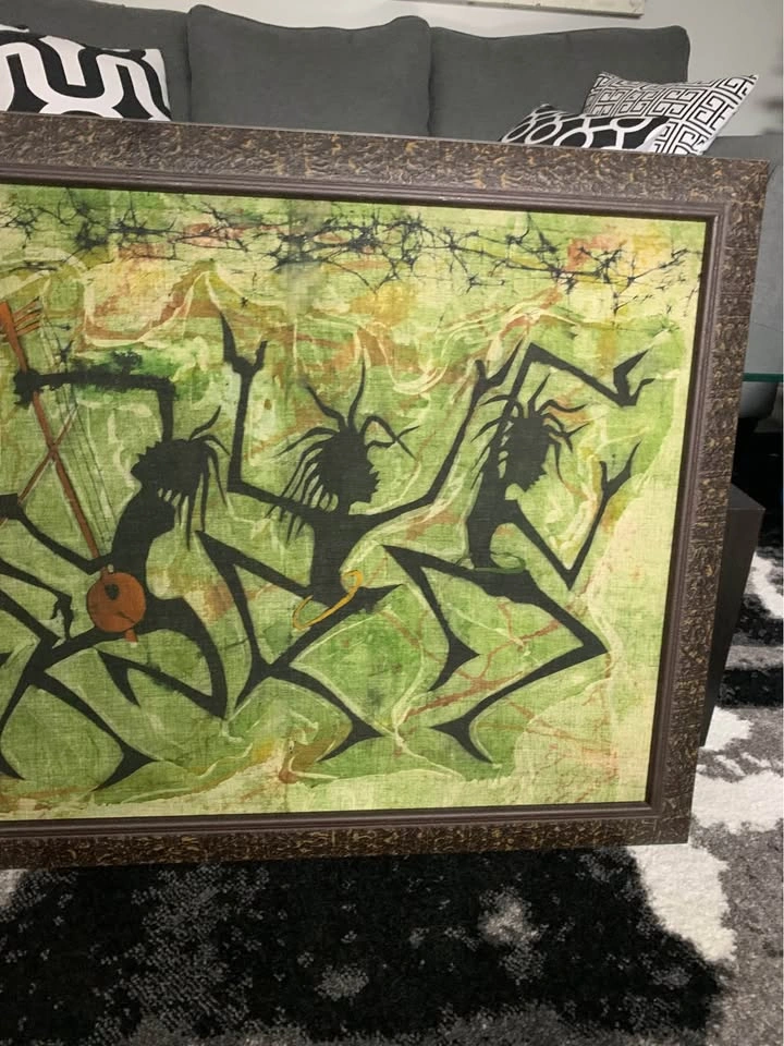 Vintage Kenyan African Batik Framed Wall Art - photo 4