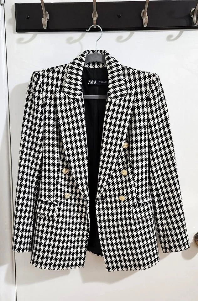 Zara Houndstooth Blazer - Size XS - Woman