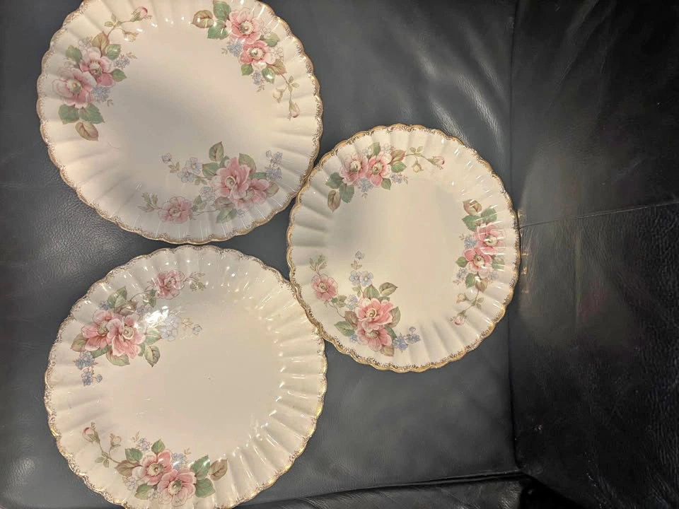 Limoges China Rose 22 Carat Plates