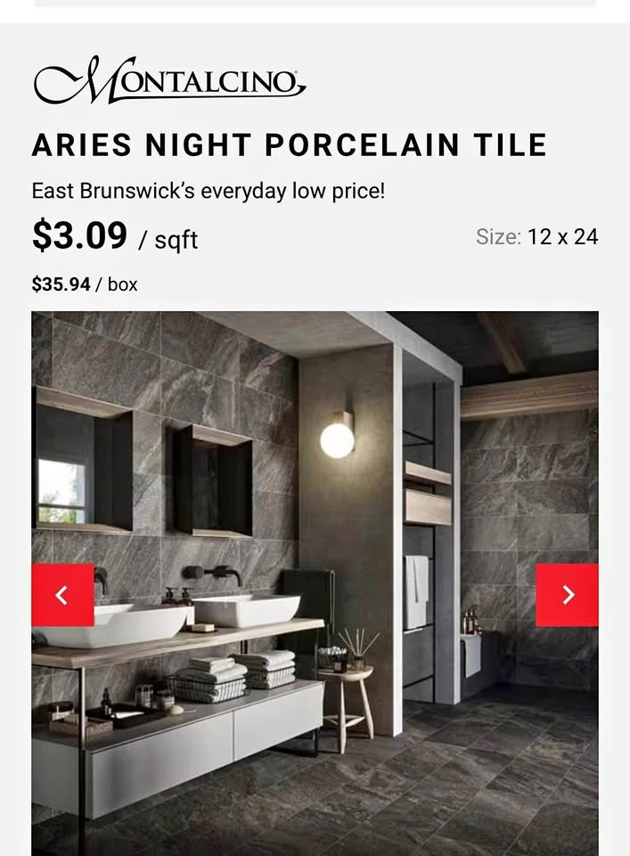 12x24 Montalcino Aries Night Porcelain Tiles (2 Boxes)