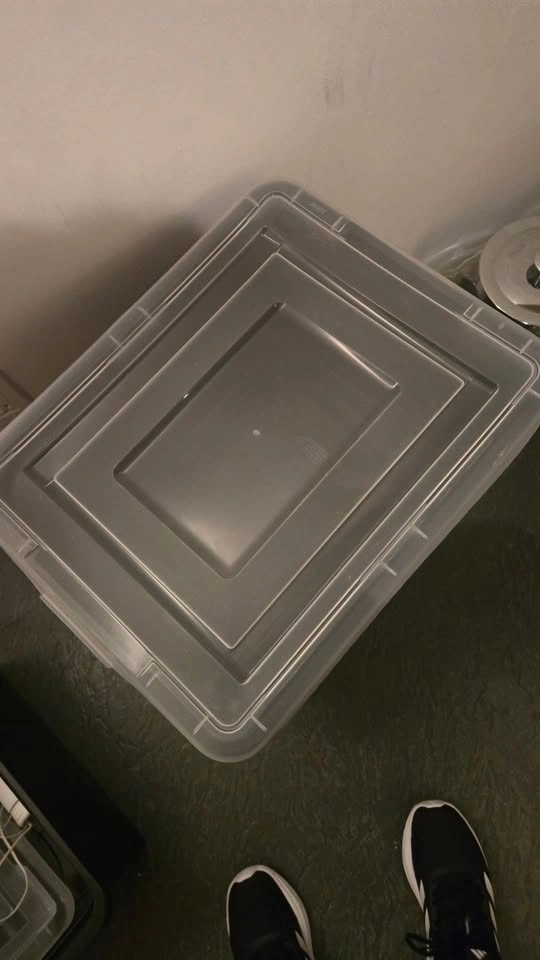 two black plastic bins with clear lids - photo 4