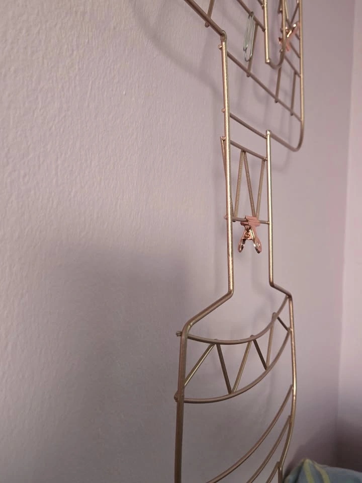 boho rosegold wire photo holder with clips. cactus shaped - photo 2