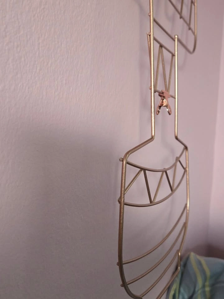 boho rosegold wire photo holder with clips. cactus shaped - photo 3