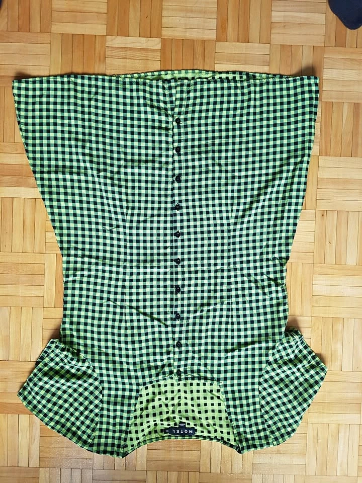 green checkered Motel XL y2k button dress