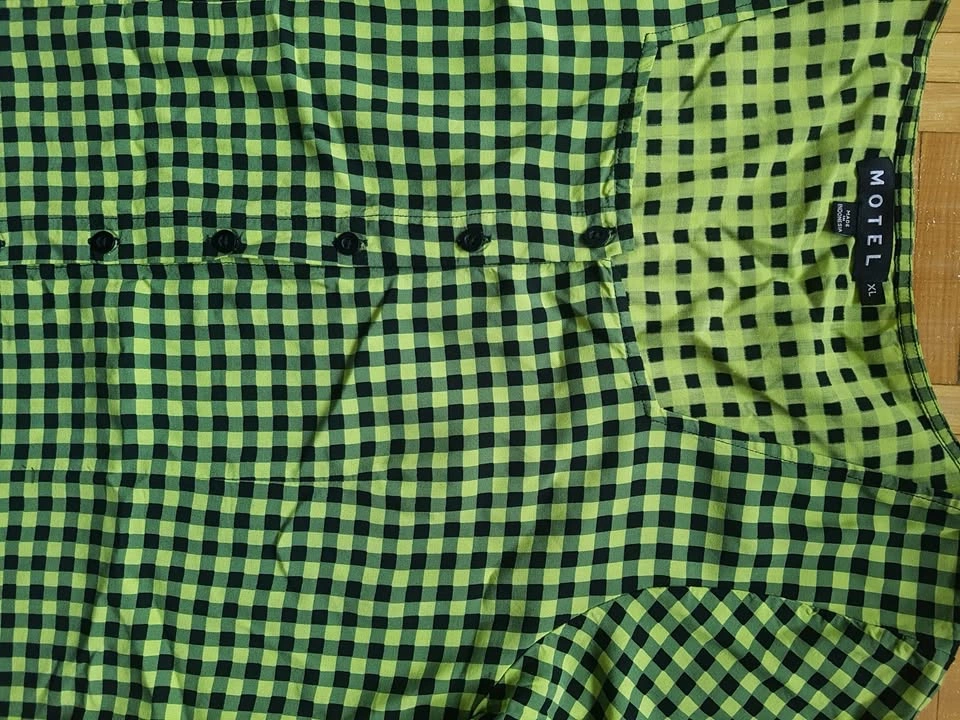 green checkered Motel XL y2k button dress - photo 2