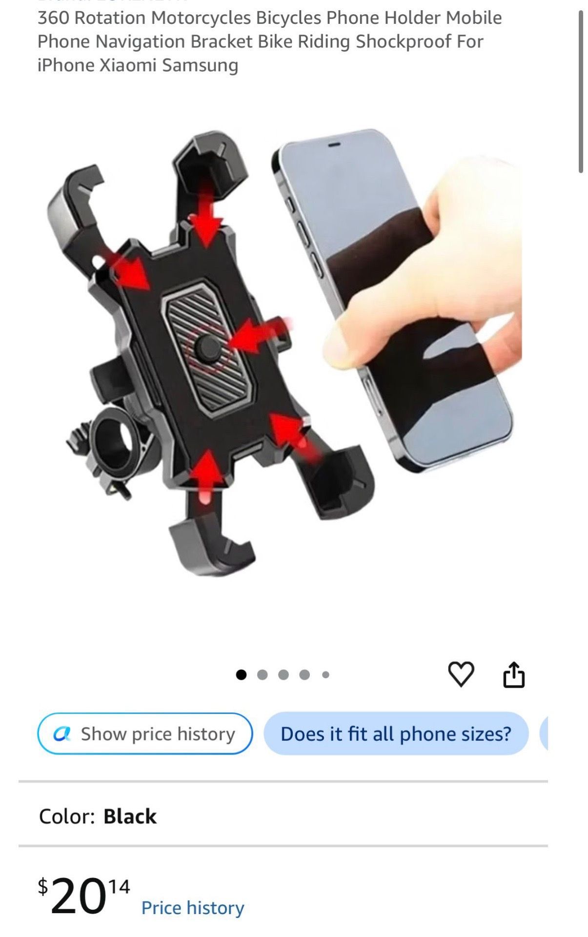 360 Rotation Motorcycle and Bicycle Phone Holder - photo 3