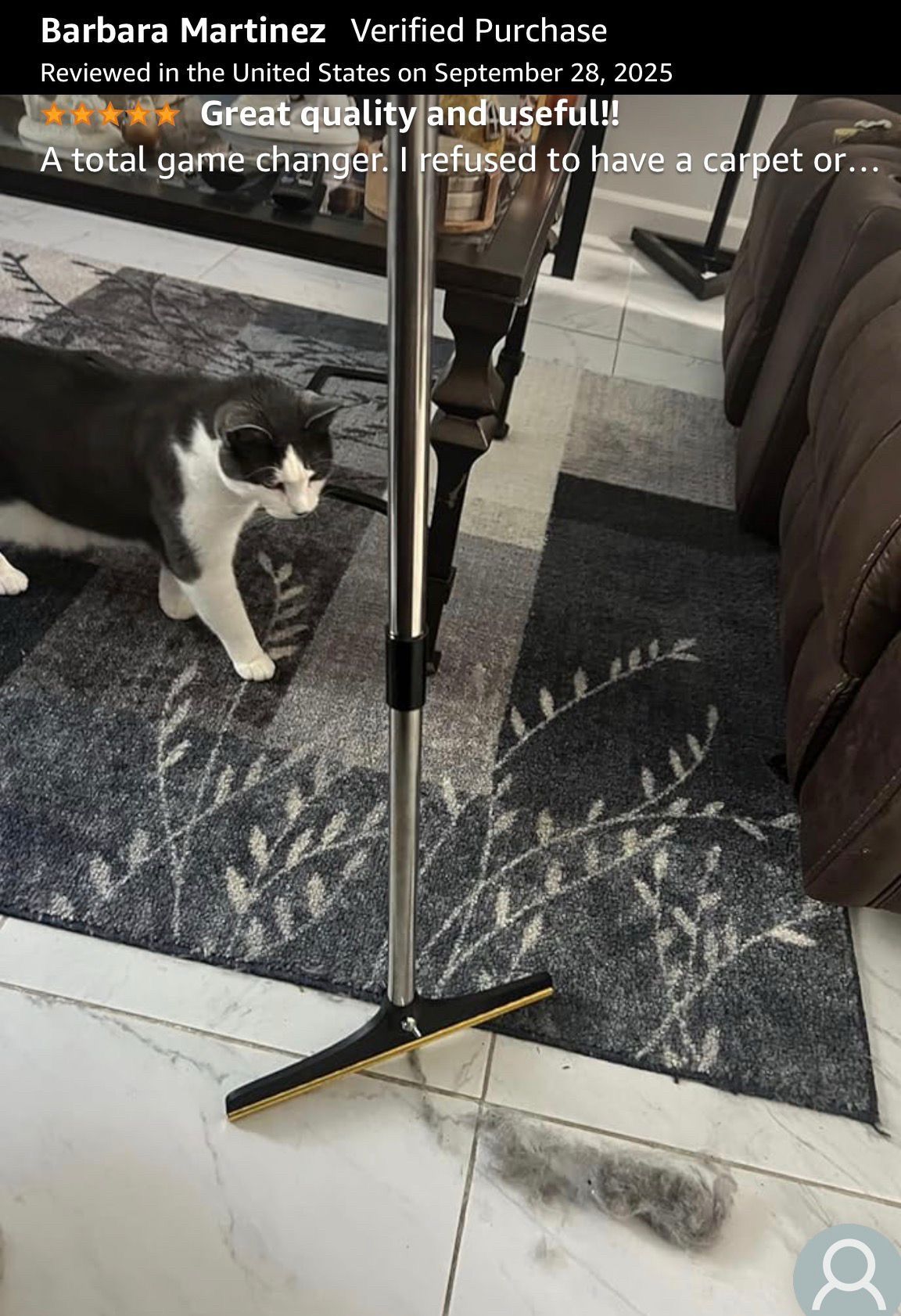 Carpet Rake for Pet Hair Removal with 60” Adjustable Handle - photo 5