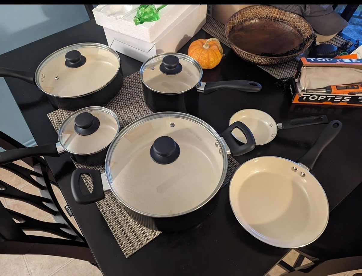 11-Piece Ceramic Non-Stick Pots and Pans Set - photo 3
