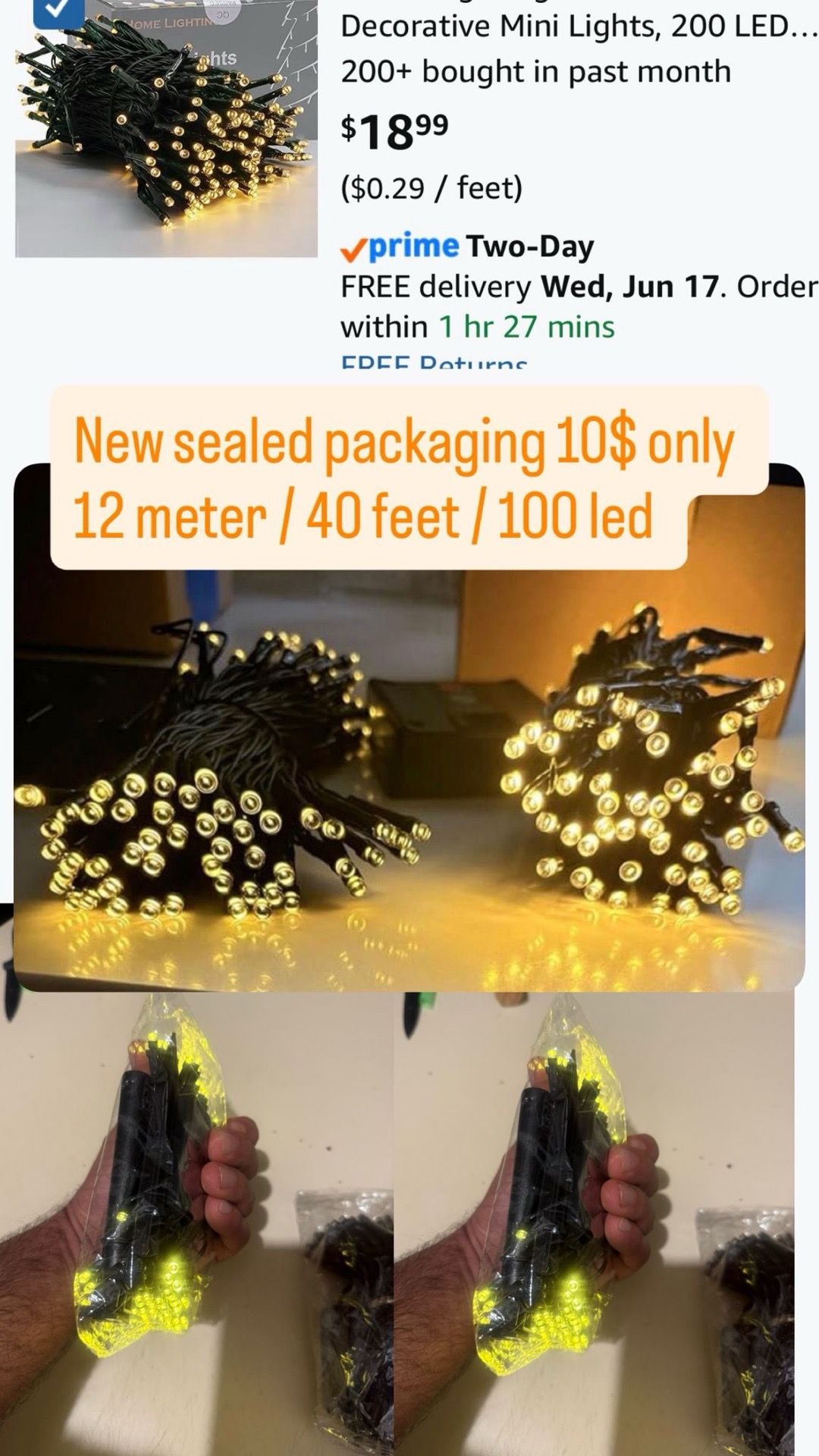 40FT 100 LED Solar String Lights Outdoor Waterproof - photo 4