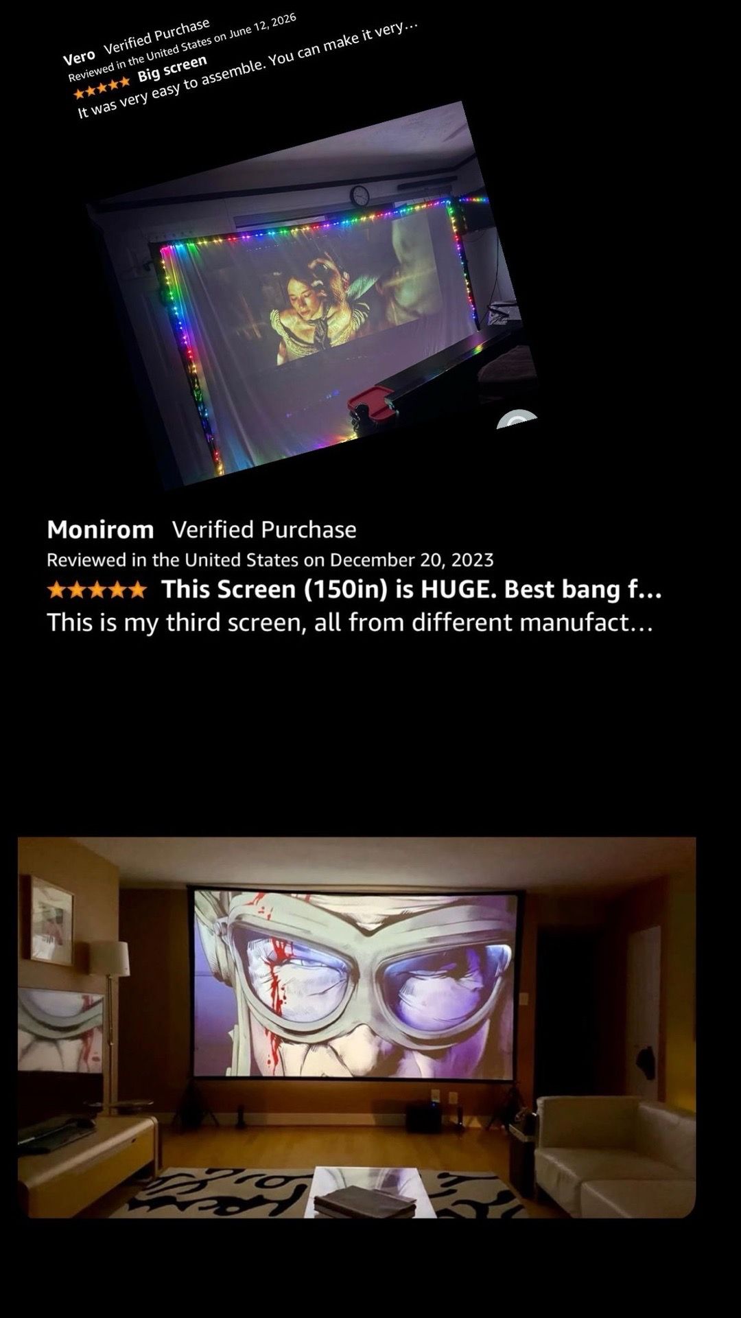 150 inch Portable 4K HD Projector Screen with Stand - photo 5