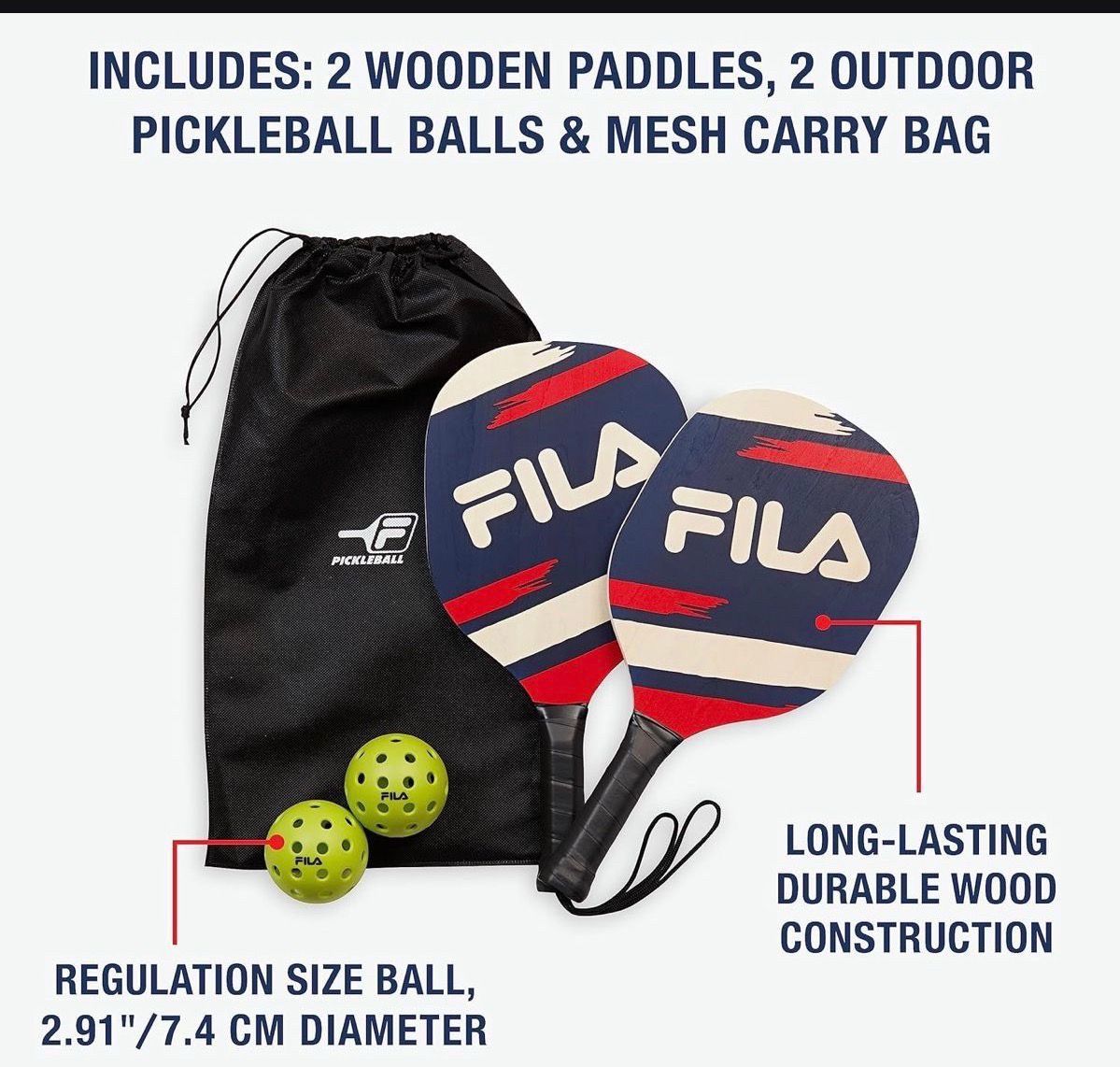 Pickleball Paddles Set of 2 with Balls and Bag - photo 4