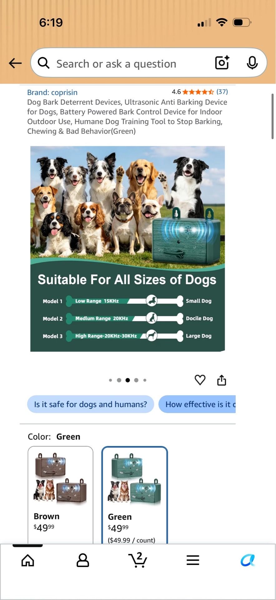 Ultrasonic Dog Bark Deterrent Device - Green - photo 5