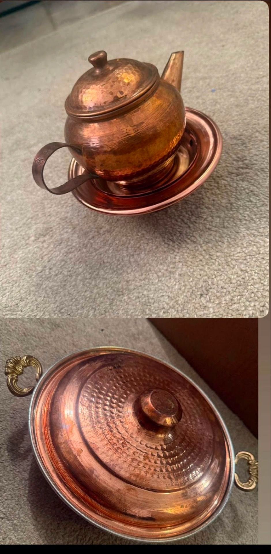 Handcrafted Pure Copper Antique Cooking Pot with Lid - photo 4