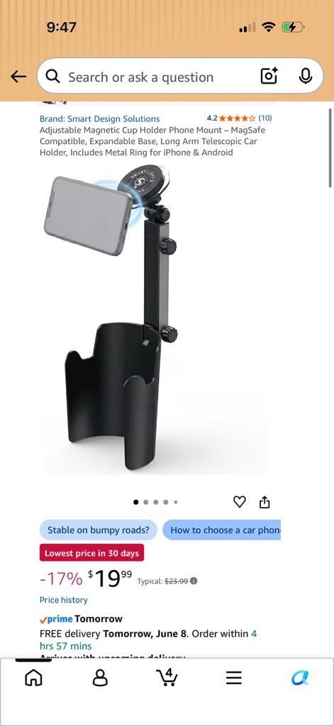 Adjustable Magnetic Cup Holder Phone Mount - MagSafe - photo 3