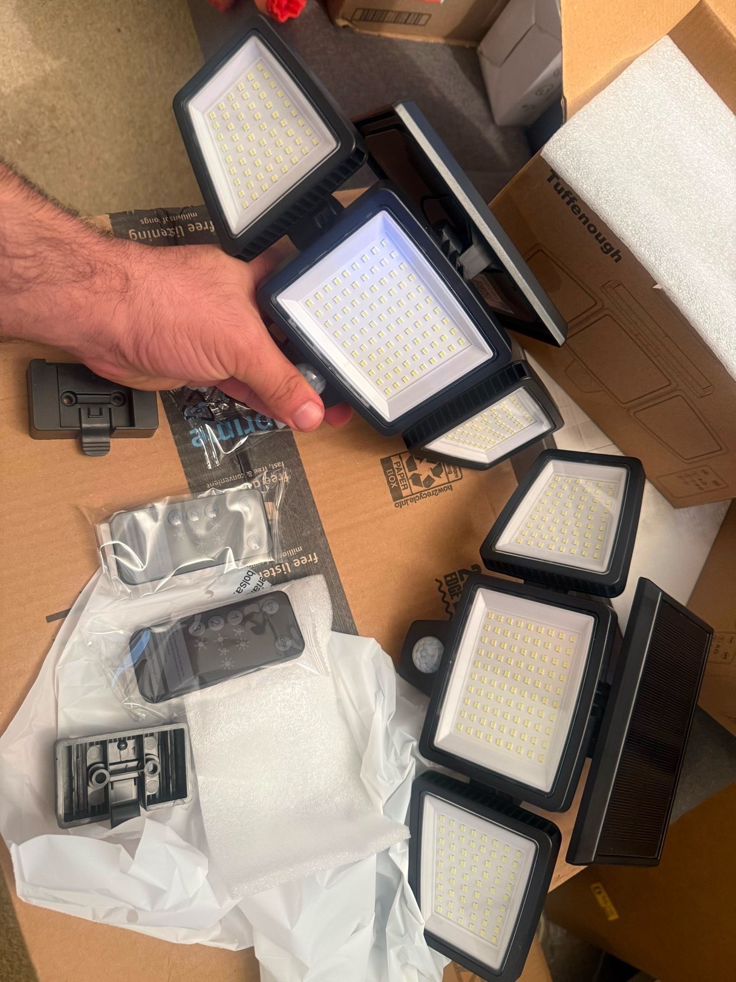 2 Solar Outdoor 3500LM 280 LED Security Lights with Remote - photo 2