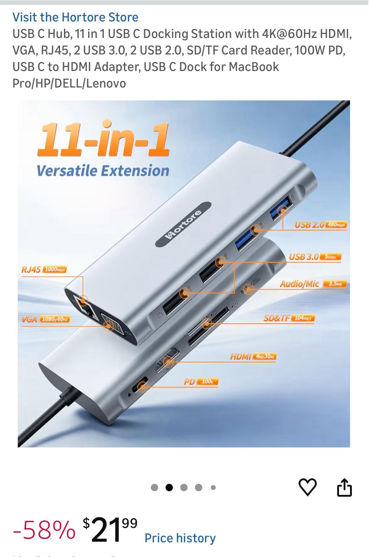 11-in-1 USB-C Docking Station with 4K HDMI, VGA, and PD - photo 5