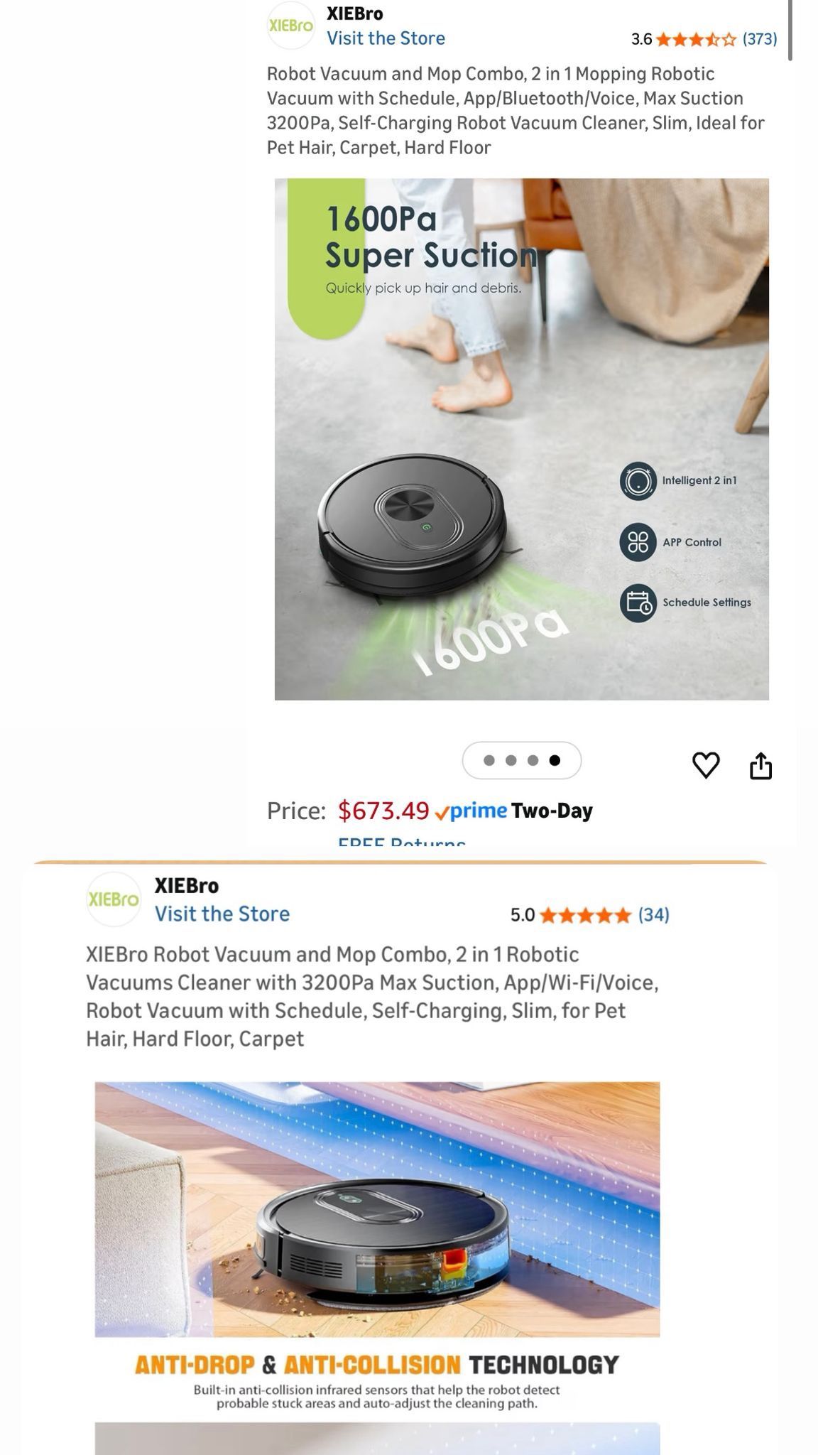 XIEBro Robot Vacuum and Mop Combo 2-in-1 - photo 3