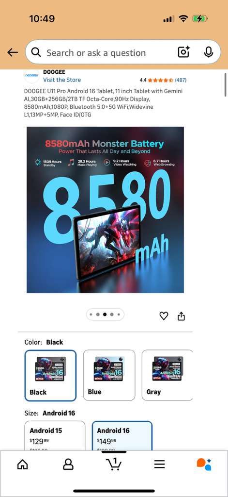 Pro Android 16 Tablet 11-inch 30GB+256GB Octa-Core - photo 3