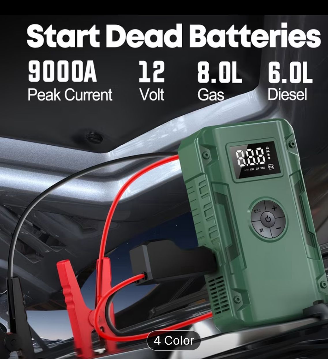 10000A Portable Car Battery Jump Starter & Charger - photo 3